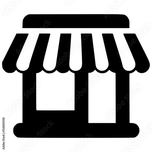 Storefront icon representing a small shop with an awning
