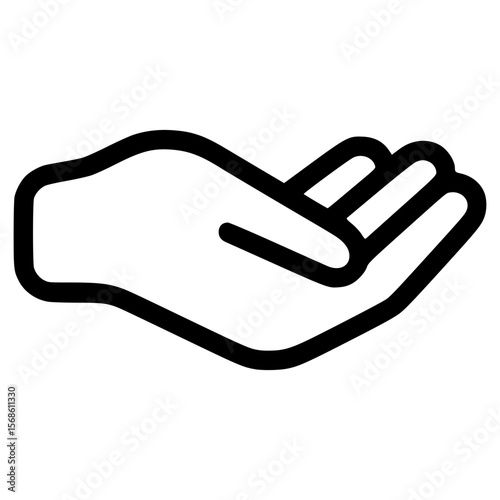 Open hand icon symbolizing help or support in vector design