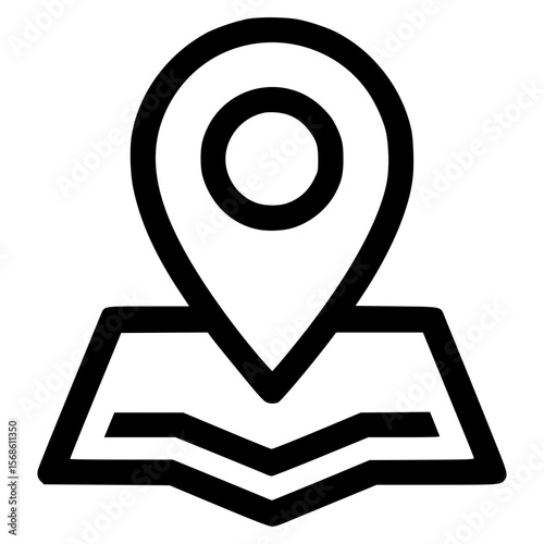 Location marker icon with map representation for navigation