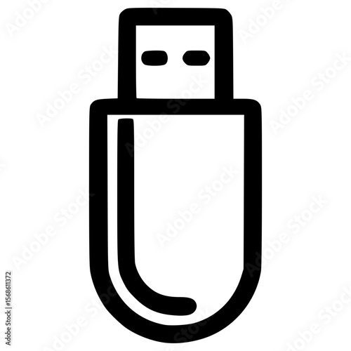 USB flash drive icon in clean vector style showing storage concept