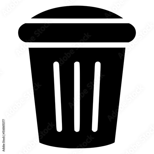 Simple black trash can icon for clean design projects