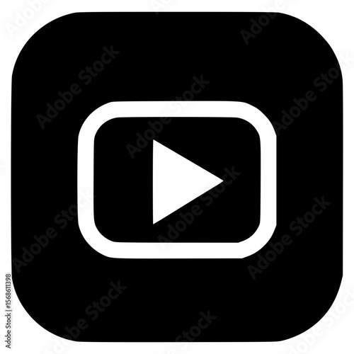 Black square with play button symbolizes online video content