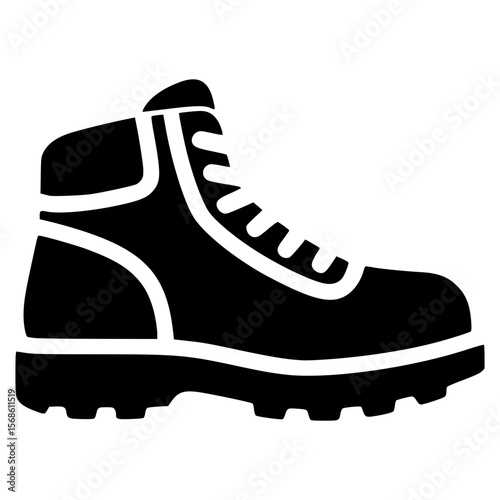 Hiking boot vector icon suitable for outdoor adventure themes