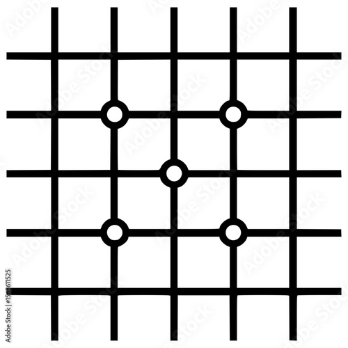 Grid pattern with intersecting lines and circular points