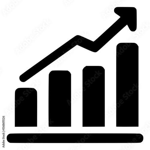 Vector growth chart showing positive upward trend