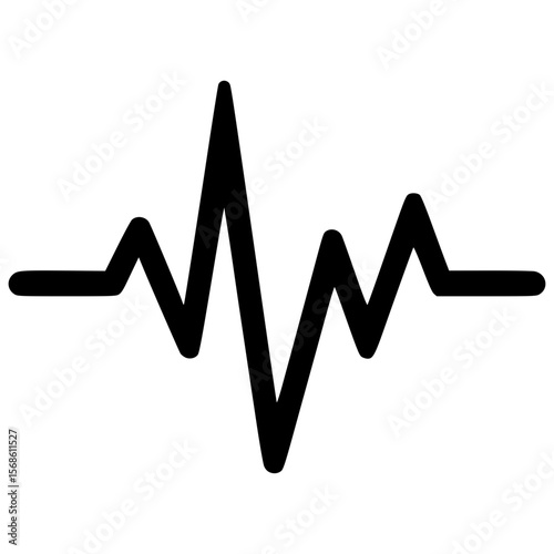 Heartbeat vector icon representing health and wellness concepts