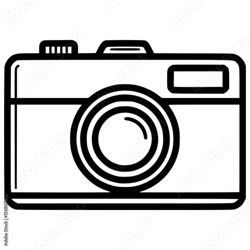 Vector camera icon design for digital graphics and branding