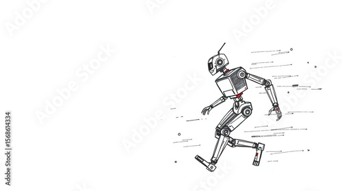 Running Robot with Digital Sketch.
