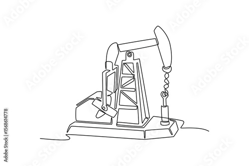 World commodities and oil concept. Single line draw design. Vector graphic illustration