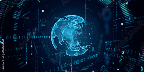 地球とデジタルテクノロジー　バナー・広告向け横長ビジュアル