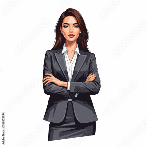 Beautiful and Elegant Female Office Worker in Professional and Feminine Style