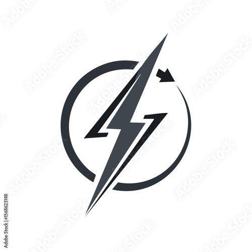 Electric Logo Design Concept, Firefly Symbol, Monochrome Style, Graphic Illustration, Clean Background, Artistic Viewpoint