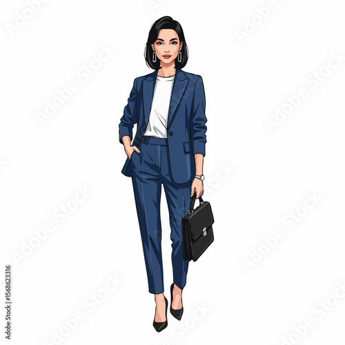 Beautiful and Elegant Female Office Worker in Professional and Feminine Style