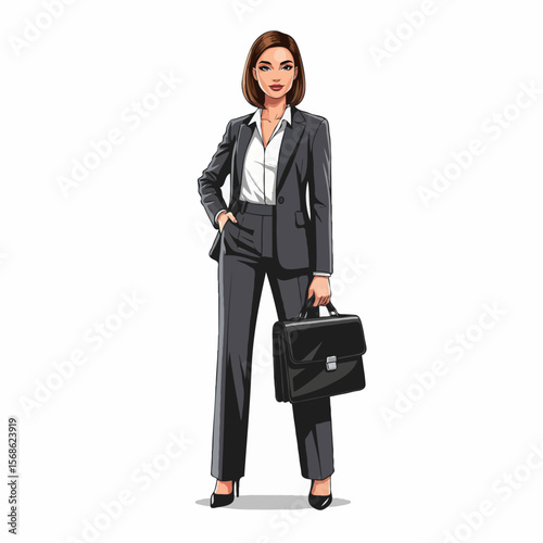 Beautiful and Elegant Female Office Worker in Professional and Feminine Style