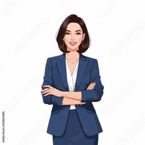 Beautiful and Elegant Female Office Worker in Professional and Feminine Style