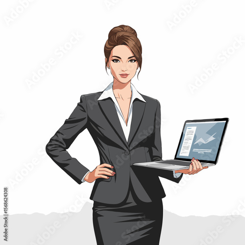 Beautiful and Elegant Female Office Worker in Professional and Feminine Style
