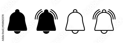 Bell icon logo design. Notification sign and symbol for web site design