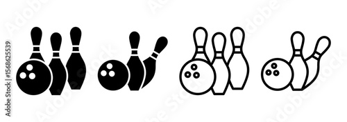 Bowling icon logo design. bowling ball and pin sign and symbol.