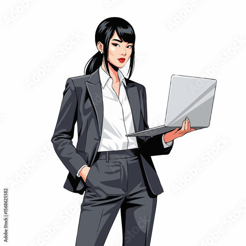 Beautiful and Elegant Female Office Worker in Professional and Feminine Style
