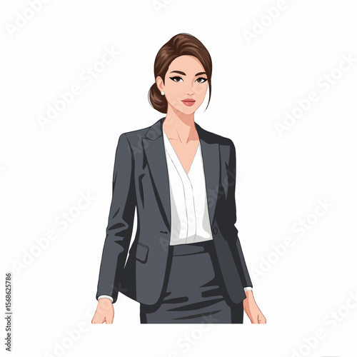 Beautiful and Elegant Female Office Worker in Professional and Feminine Style