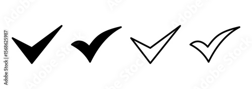 Check mark icon logo design. Tick mark sign and symbol