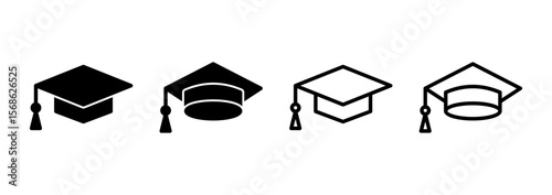 Education icon logo design. Graduation cap sign and symbol. Graduate. Students cap