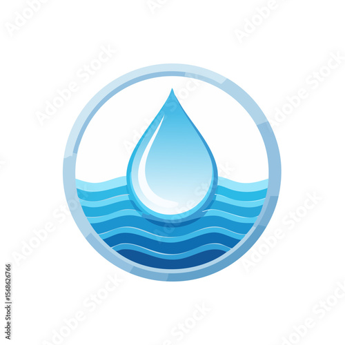 Water Icon Isolated on a Transparent Background 