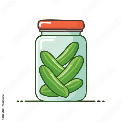 Jar of Pickles Isolated on a Transparent Background 