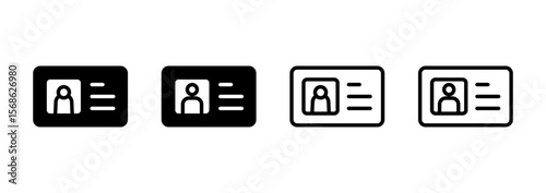 License icon logo design. ID card icon. driver license, staff identification card