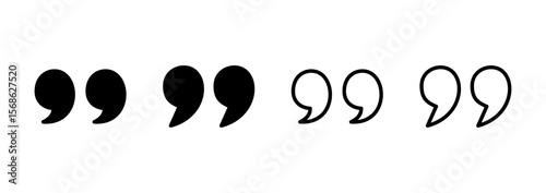 Quote icon logo design. Quotation mark sign and symbol