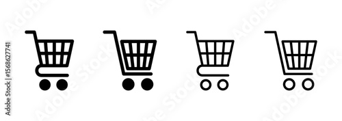 Shopping icon logo design. Shopping cart sign and symbol. Trolley icon