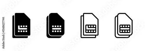 Sim card icon logo design. dual sim card sign and symbol