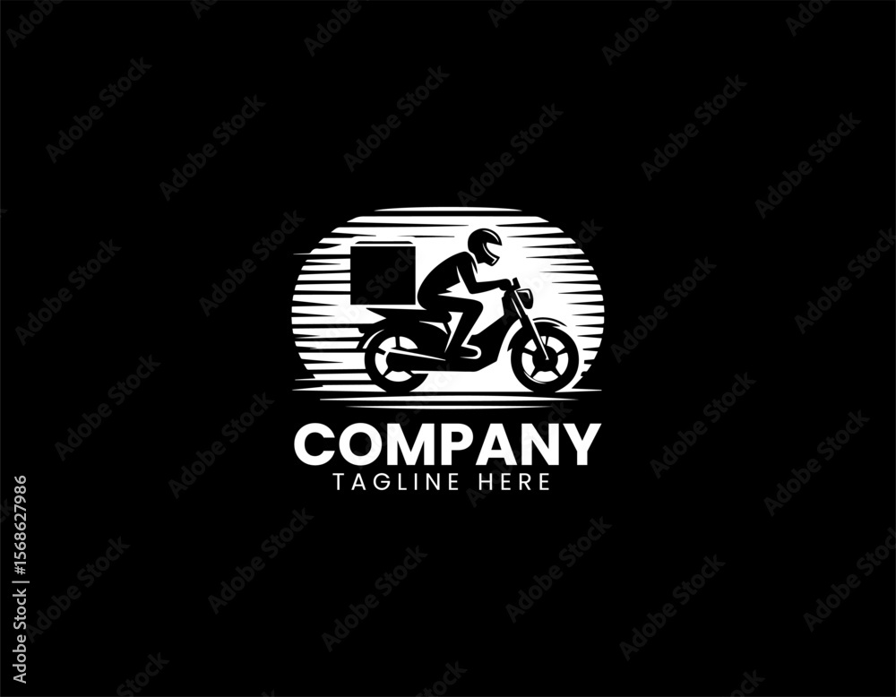 Fototapeta premium Fast Delivery Express Rider Motorcycle Swift Service Vector Logo Design