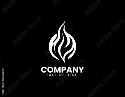 Dynamic Flame in Circle Energetic Power Warmth Passion Vector Logo Design