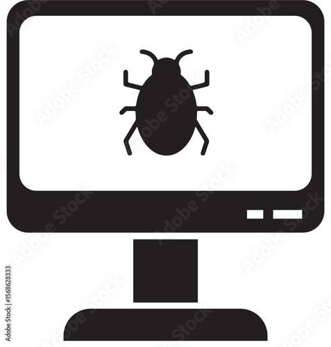 Computer Bug Icon Troubleshooting Software Errors and Debugging
