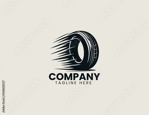 Dynamic Speeding Tire Fast Motion Automotive Performance Vector Logo Design