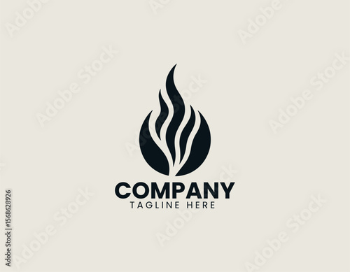 Dynamic Flame in Circle Energetic Power Warmth Passion Vector Logo Design