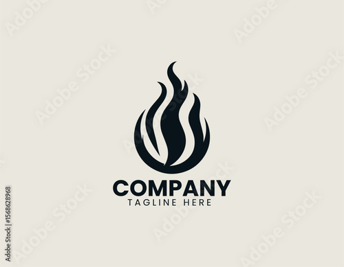 Dynamic Flame in Circle Energetic Power Warmth Passion Vector Logo Design