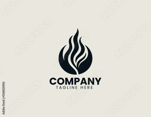 Dynamic Flame in Circle Energetic Power Warmth Passion Vector Logo Design