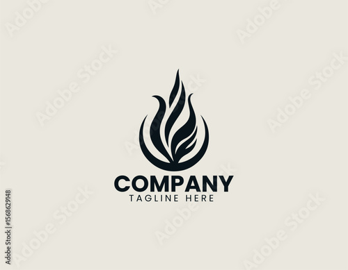 Dynamic Flame in Circle Energetic Power Warmth Passion Vector Logo Design