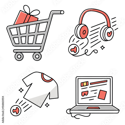 Add to cart vector icon set