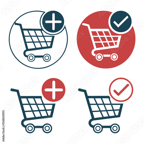 Add to cart vector icon set