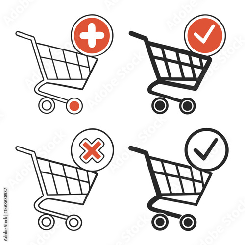 Add to cart vector icon set