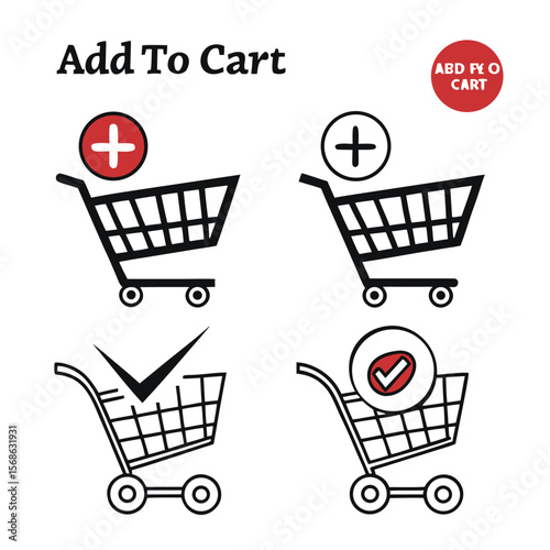 Add to cart vector icon set
