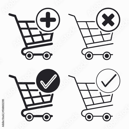 Add to cart vector icon set