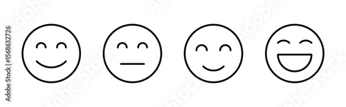 smile icon set. smile emoticon icon. feedback
