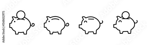 Piggy bank icon vector. piggy money icon