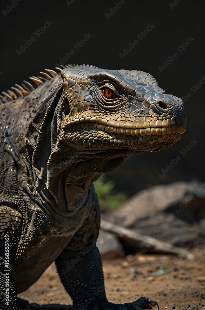 Obraz premium Komodo Dragon Rough Scales