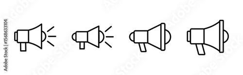 Megaphone icon set. Loudspeaker icon vector.