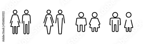 Man and woman icon set. male and female symbol